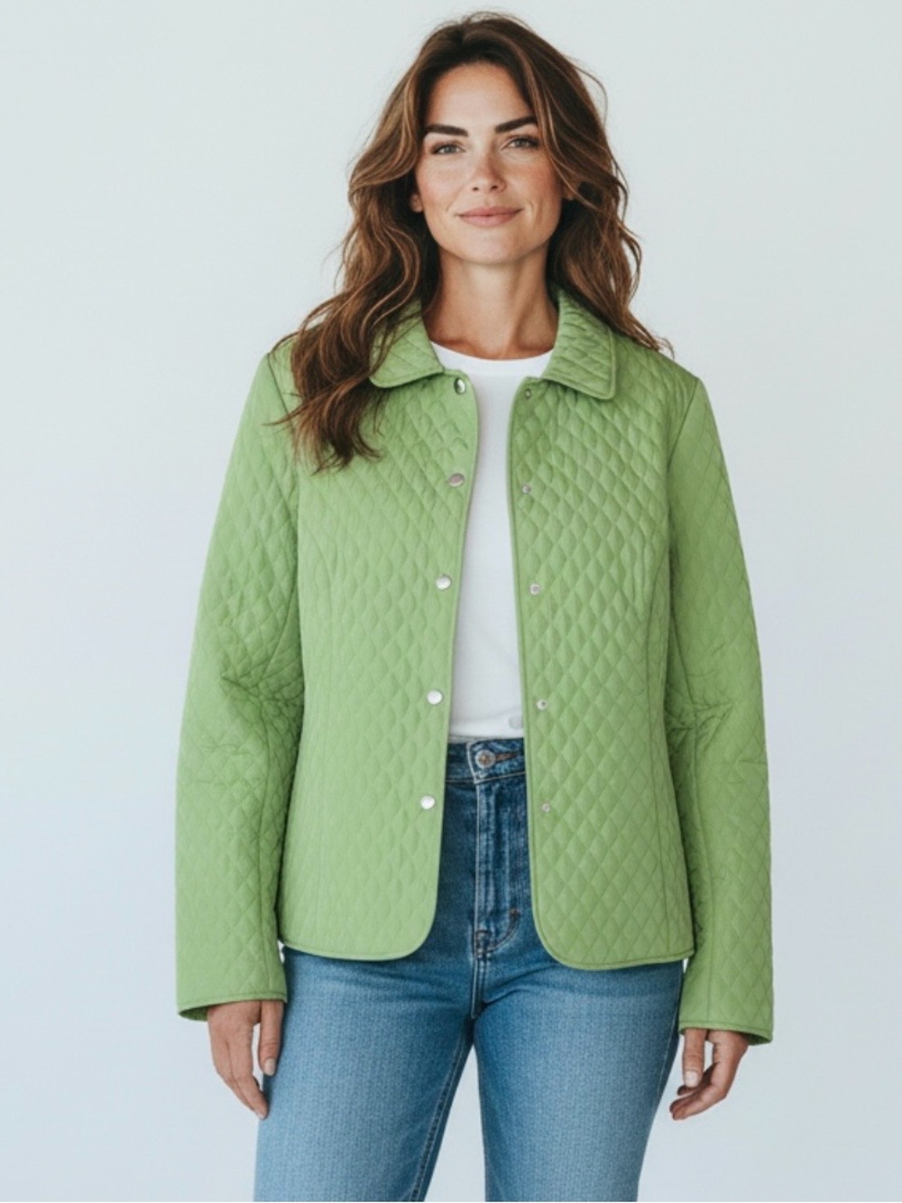 Briggs New York Women’s XL Green Quilted Snap Front Jacket